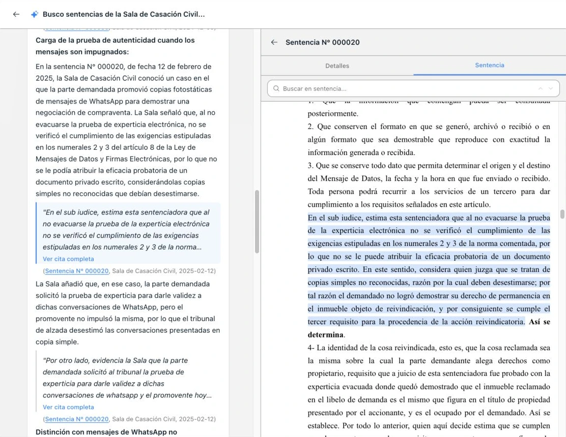 Kelsen y el panel de la sentencia abiertos lado a lado, con el extracto resaltado.