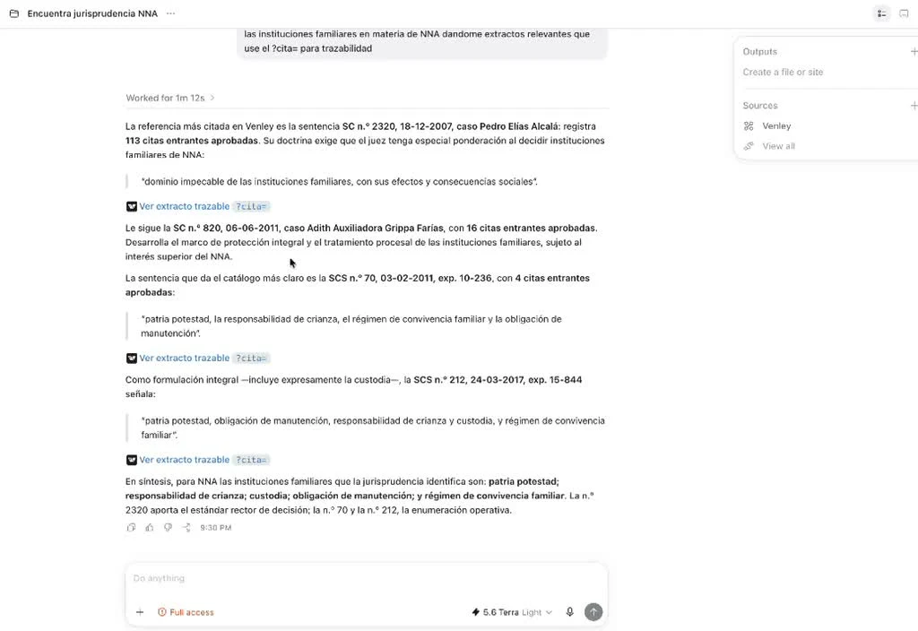 Consulta grabada en ChatGPT + Codex con Venley MCP